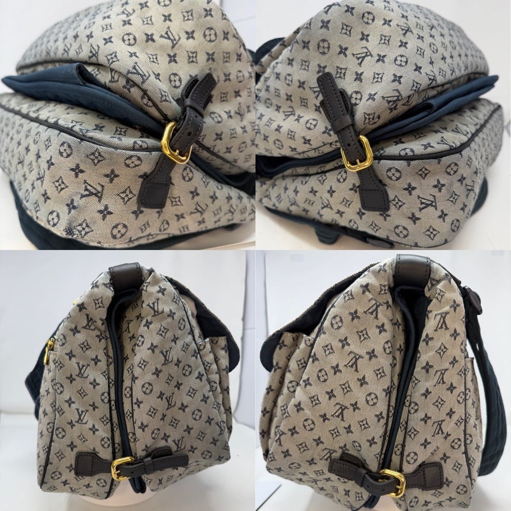 Louis Vuitton Blue Monogram Mini Lin Sac Maman 2003 Messenger Diaper Bag - Picture 6 of 17